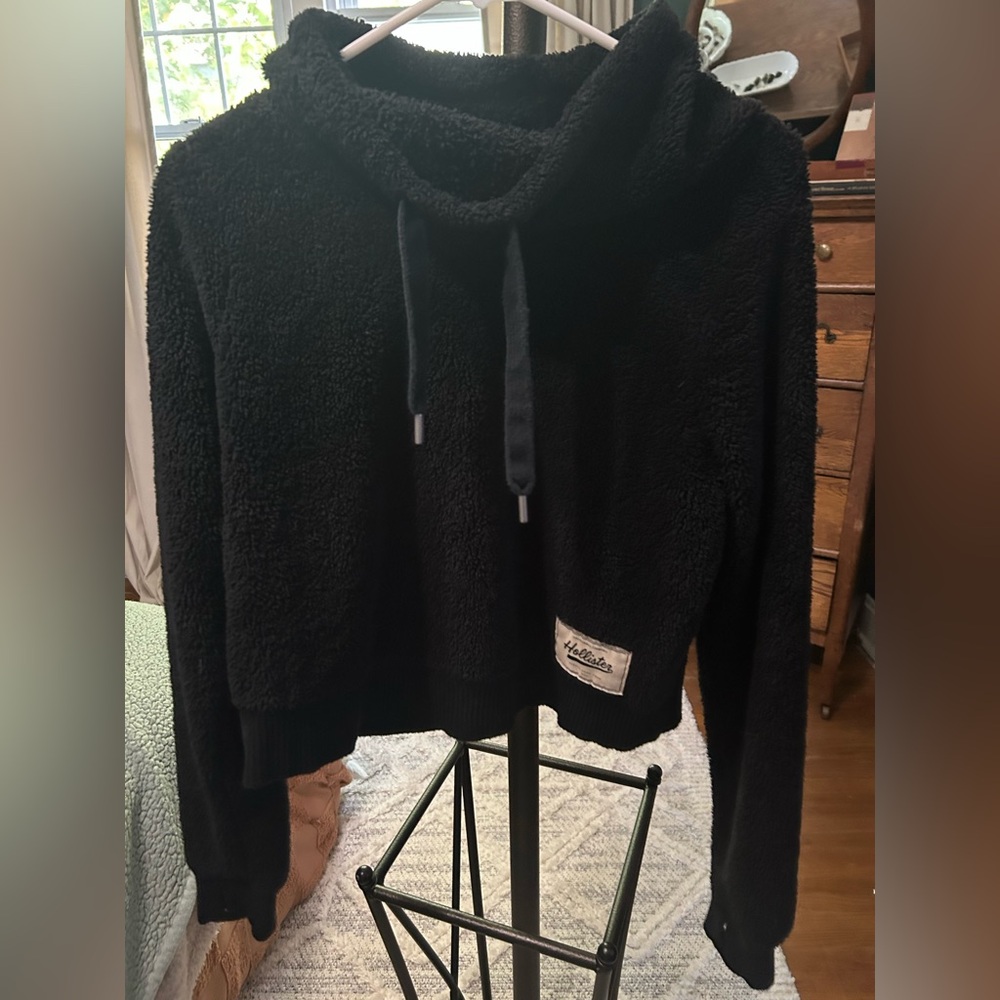 Hollister Black Textured Hoodie
